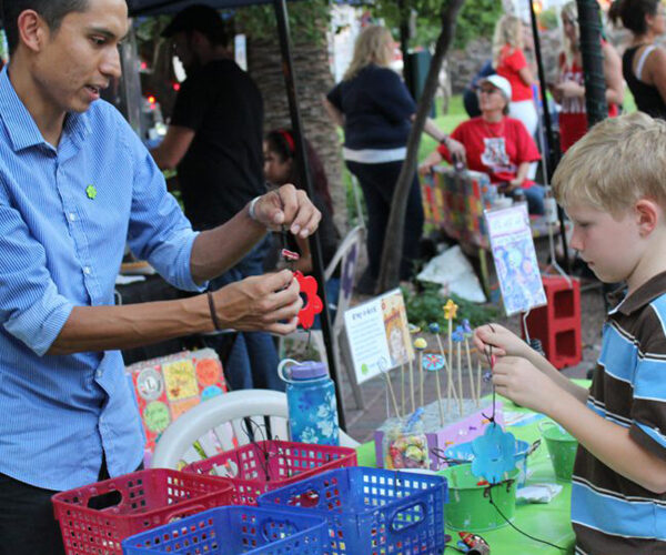 street vendor and customer