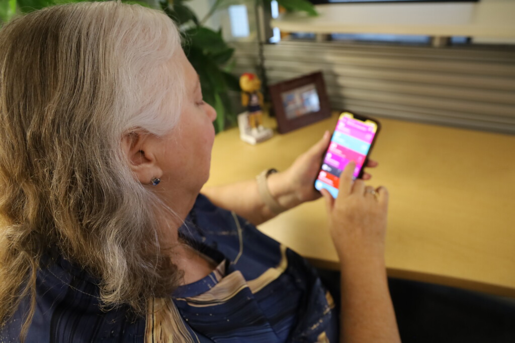 Rider using sun tran's app